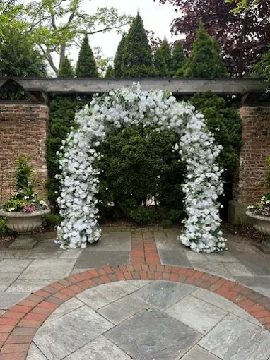 All White Rose & Greenery Garden Floral Arch Rental