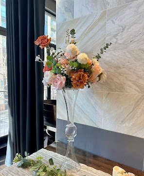 Blush, Ivory & Greenery Garden Floral Centerpiece Rental