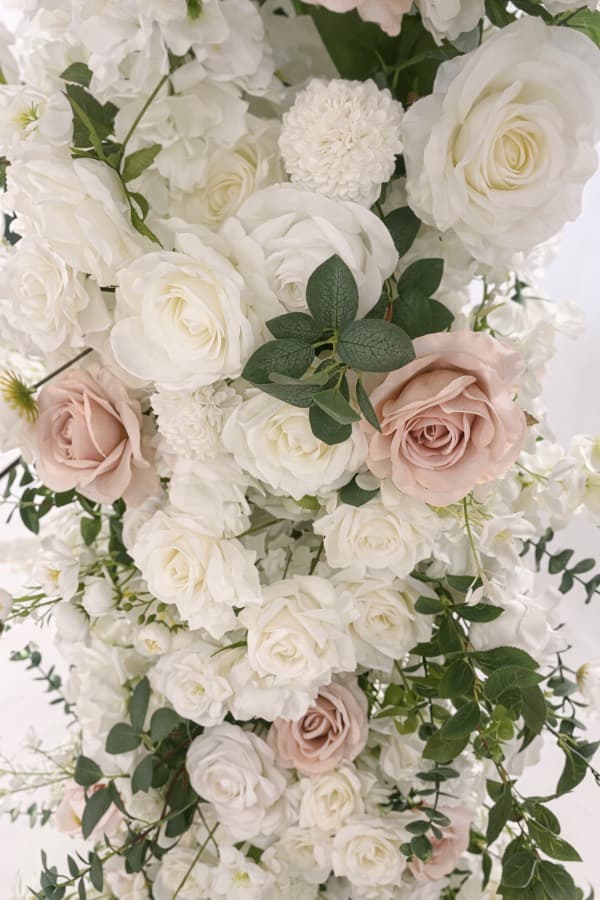 ivory-soft-white-blush-pink-rose-garden-wedding-arch-pillar-set-rental-chicago