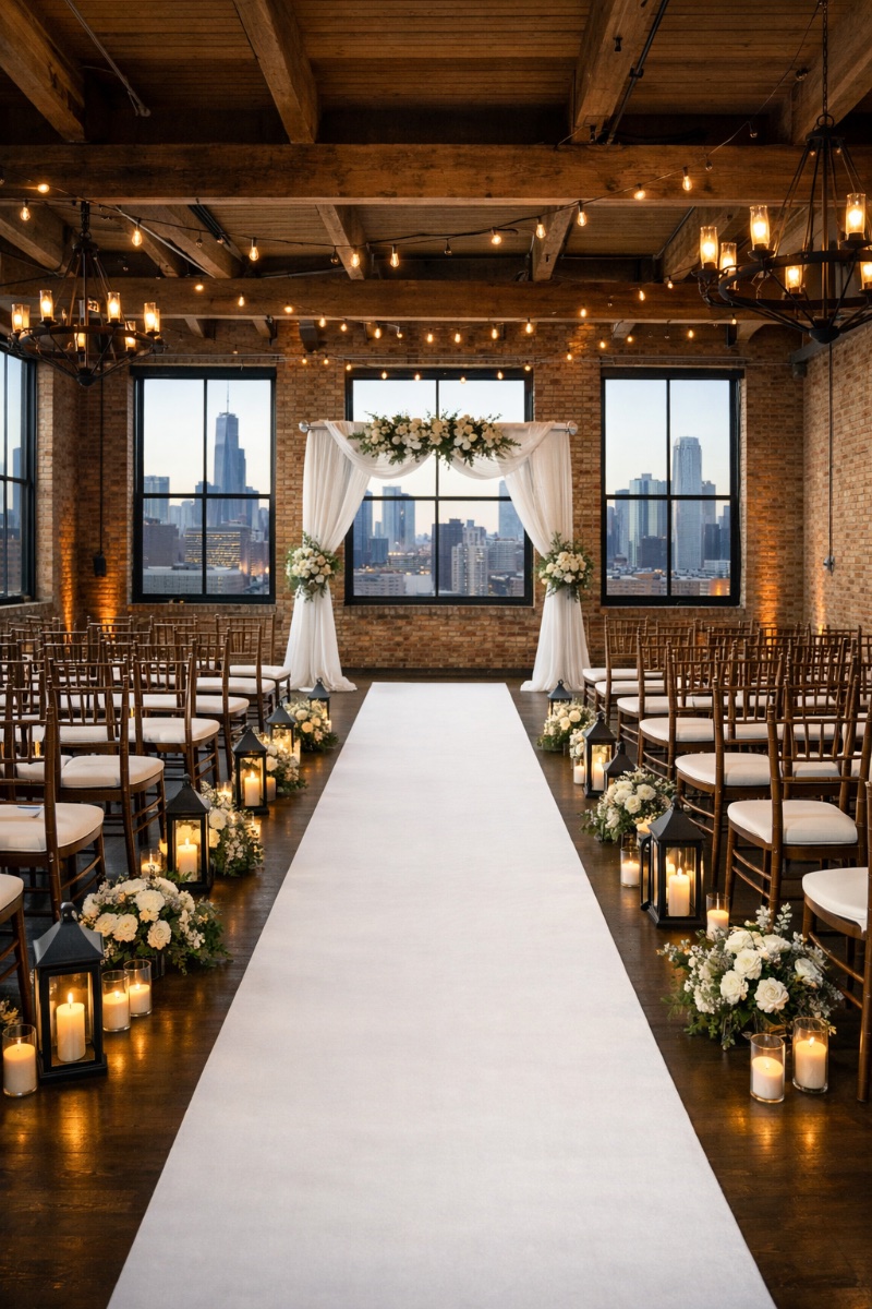 Luxury White Wedding Aisle Runner Rental