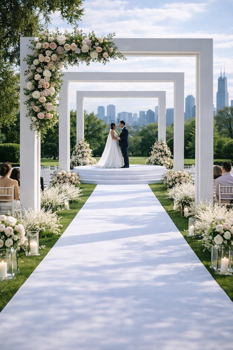 Modern White Aisle Archway Rental