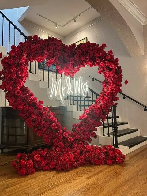 Red Rose Heart Shaped Arch Rental