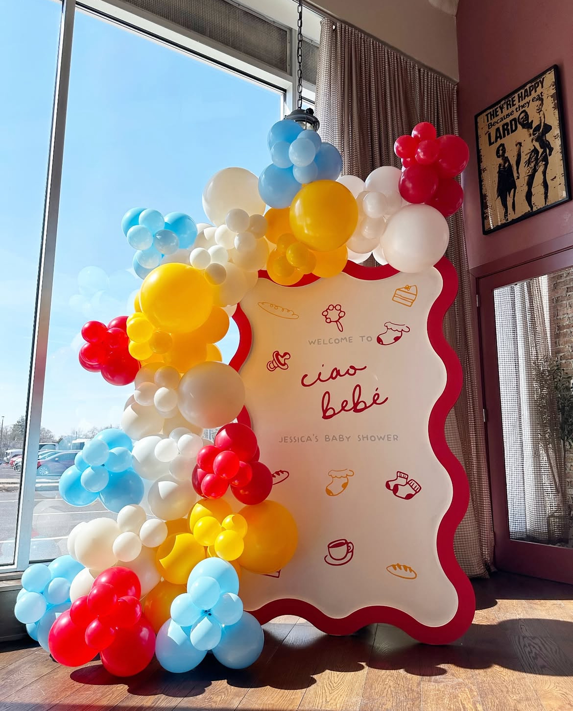 Aurora IL balloon garland baby shower decoration custom backdrop