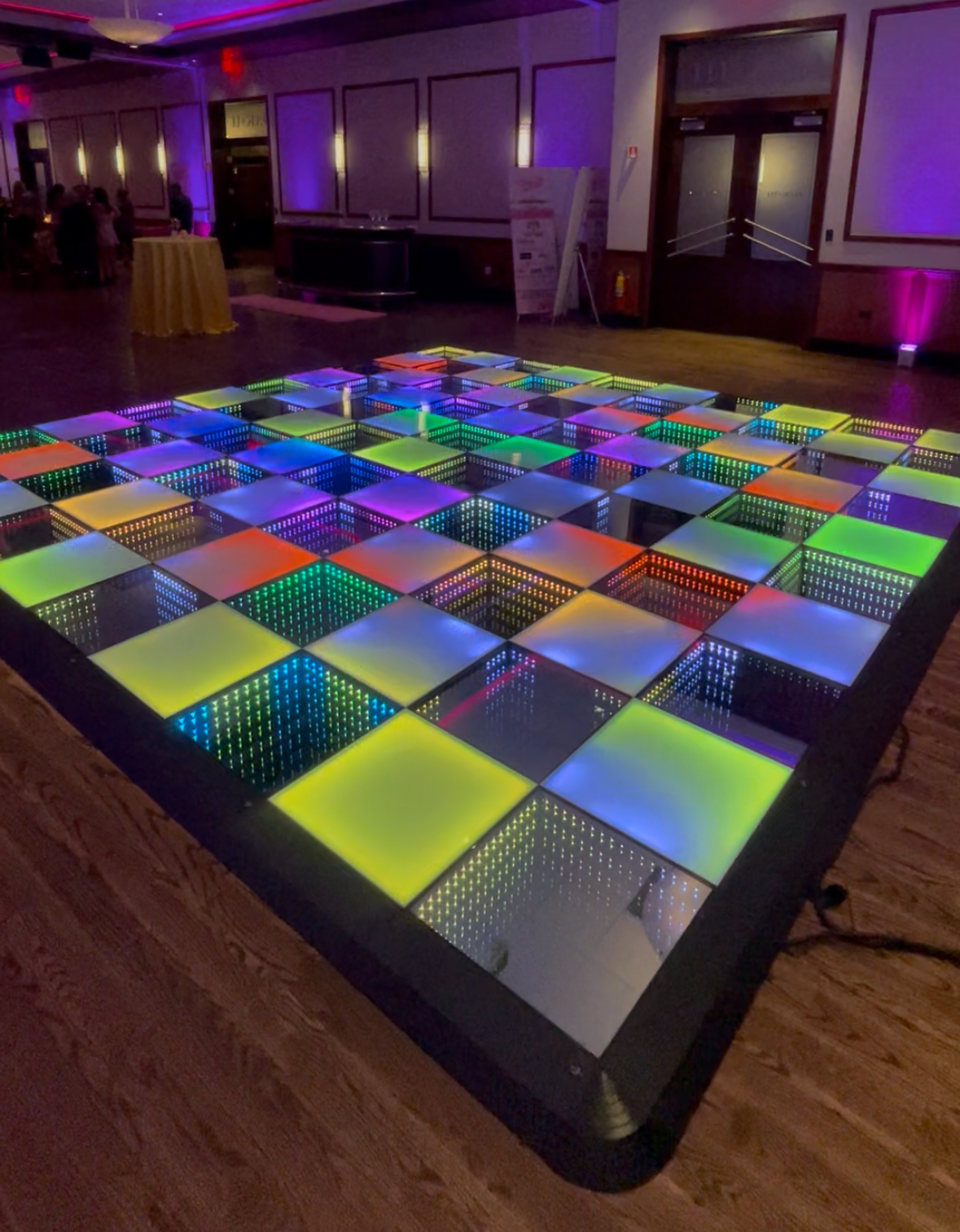 Dance floor rental Chicago LED multicolor glow ballroom