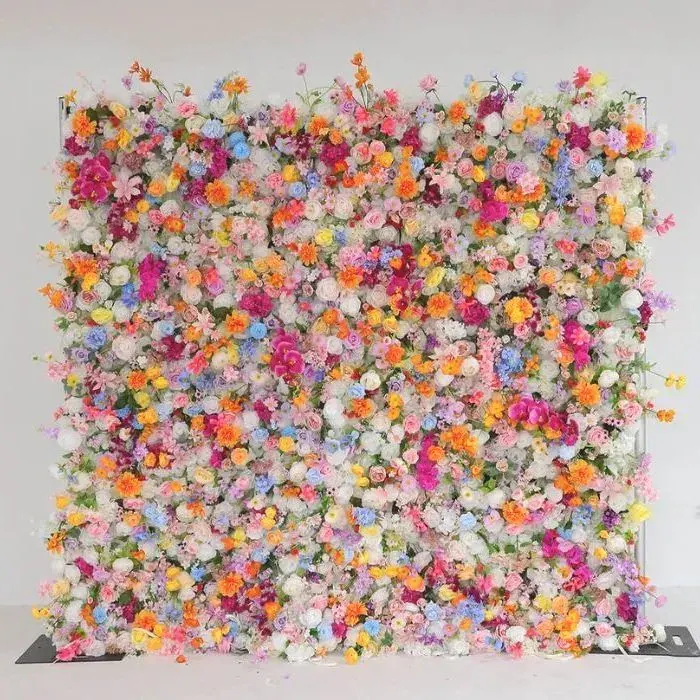 Whimsical garden flower wall backdrop rental in Naperville, Illinois