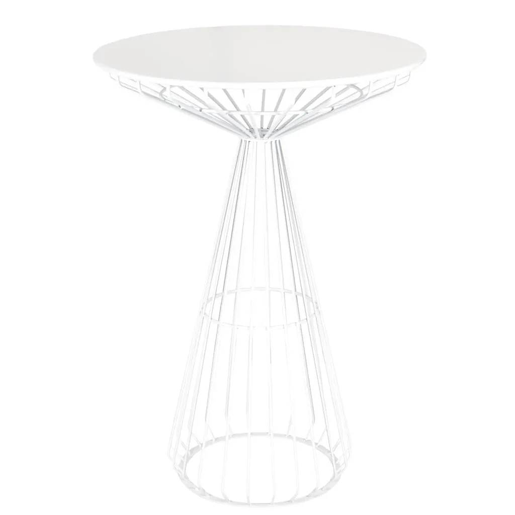 White cocktail table studio product photo