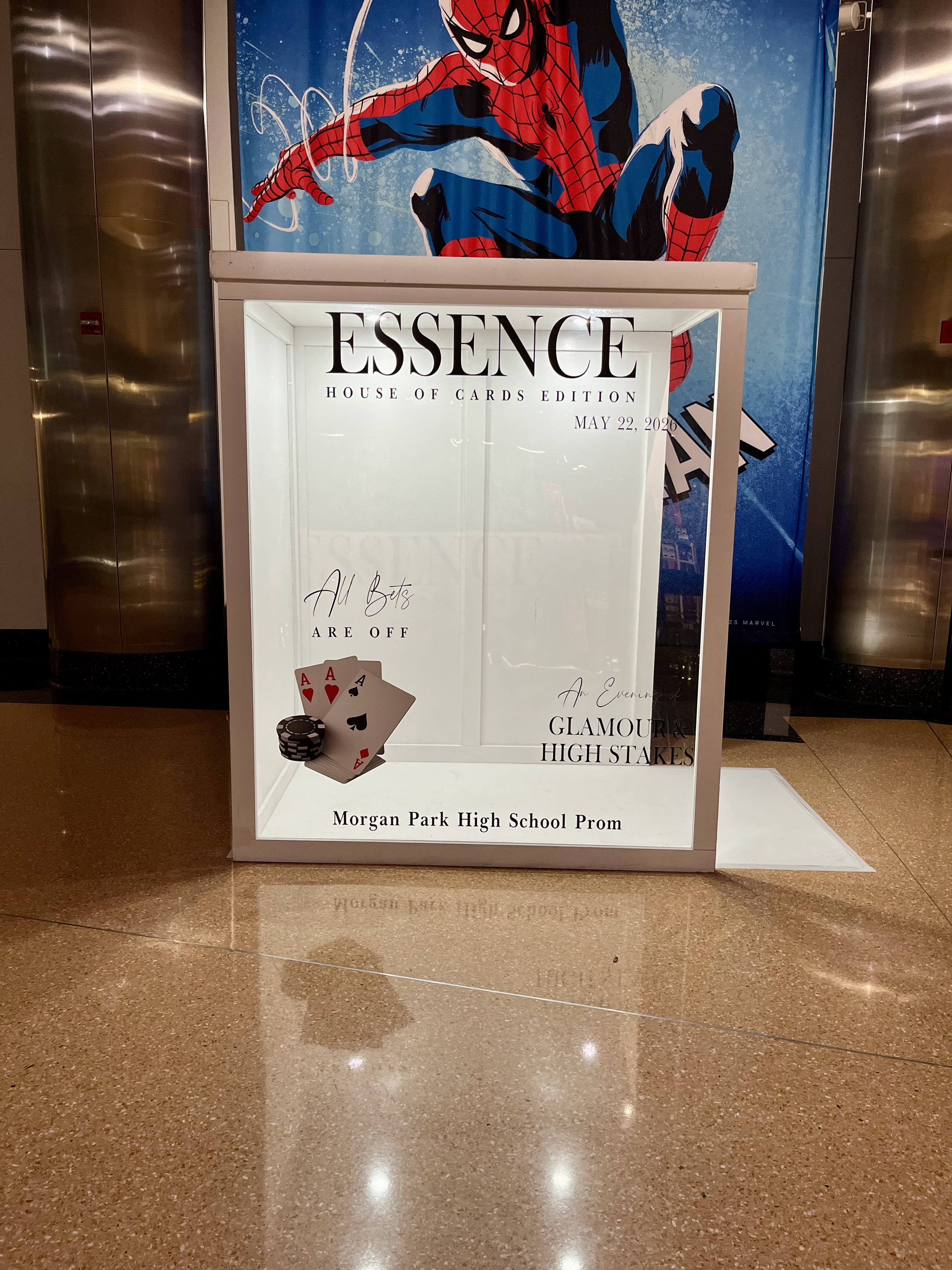 Magazine photo booth rental at Museum of Science and Industry Chicago — high school prom custom cover with casino theme